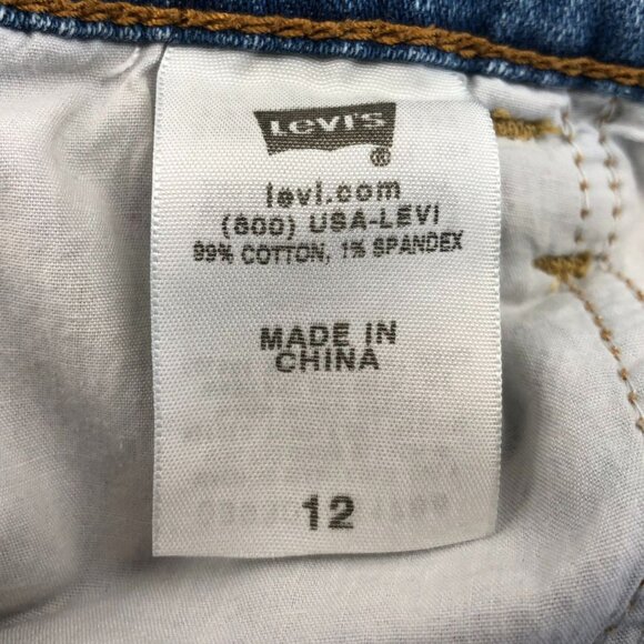 Levis Womens 515 Bermuda Jean Shorts Size 12 Blue Denim Classic Casual Cuffed - Picture 4 of 15